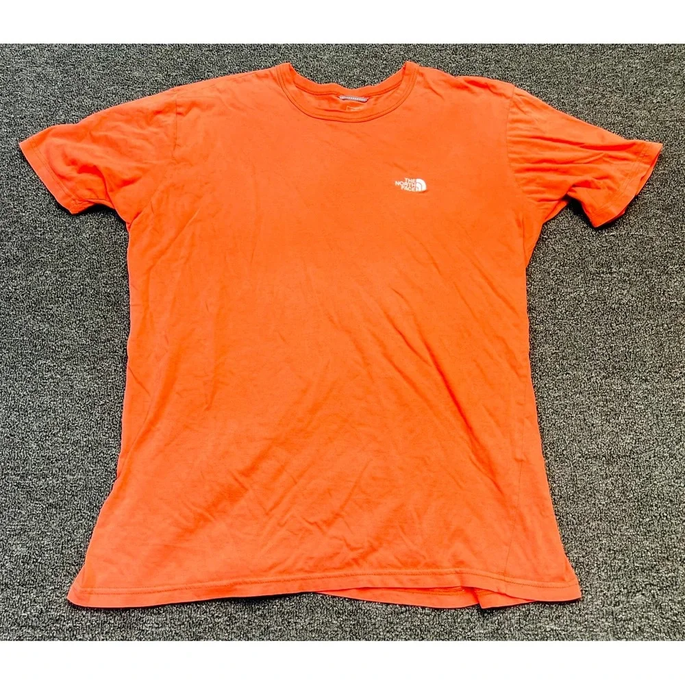 The North Face T Shirt Mens Large Orange Logo Casual Short Sleeve Crew Neck